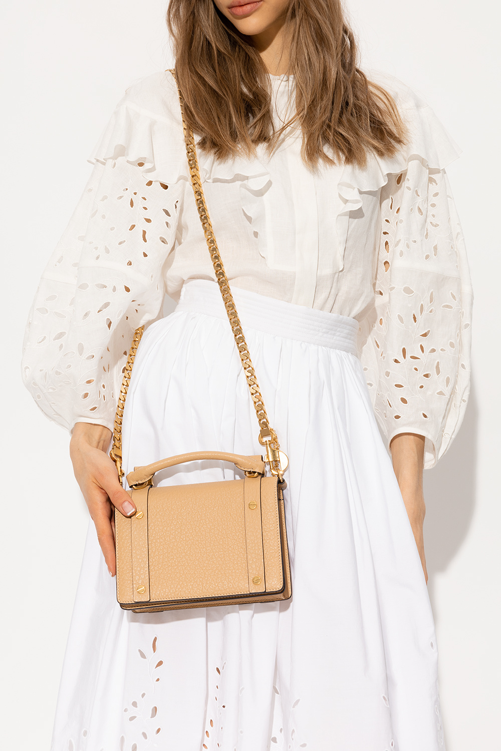 StasanetShops Japan sac bandouliere chloe drew en cuir graine rose pale Beige Ora Small shoulder bag Chloe